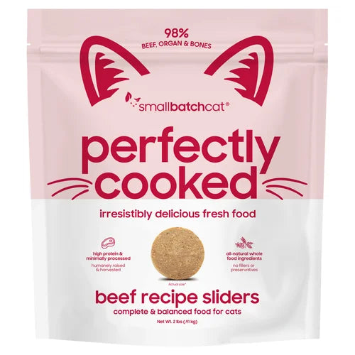 SmallBatch Cat Frozen Food Perfectly Cooked Beef 2lb