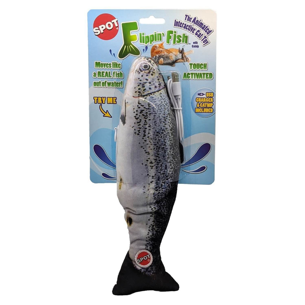 SPOT Catnip Cat Toy Electronic Rechargeable Flippin' Fish