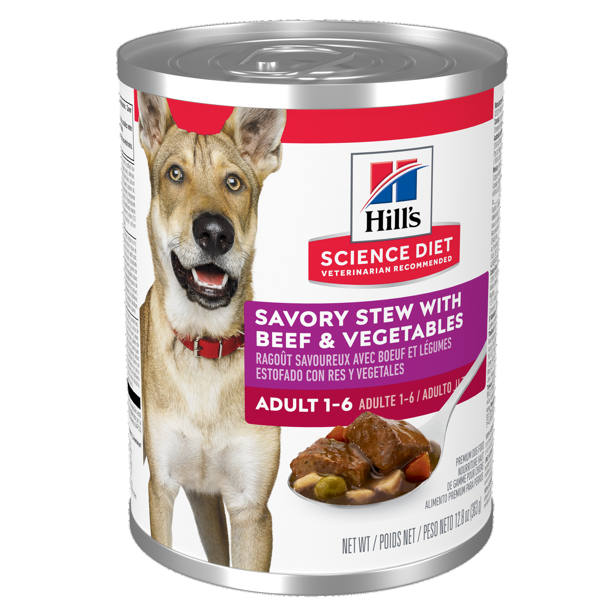 Science Diet Adult 1-6 Savory Stew with Beef & Vegetables Wet Dog Food (12.8oz can)