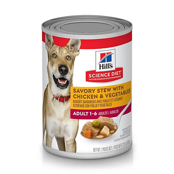 Hill's Science Diet Adult 1-6 Savory Stew with Chicken & Vegetables Wet Dog Food (12.8oz can)