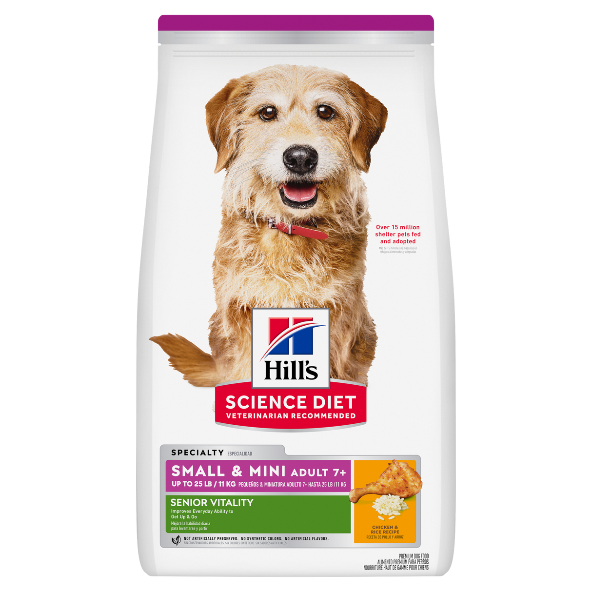 Hill's Science Diet Adult 7+ Small & Mini Senior Vitality Chicken & Rice Recipe Dry Dog Food (3.5lb bag)
