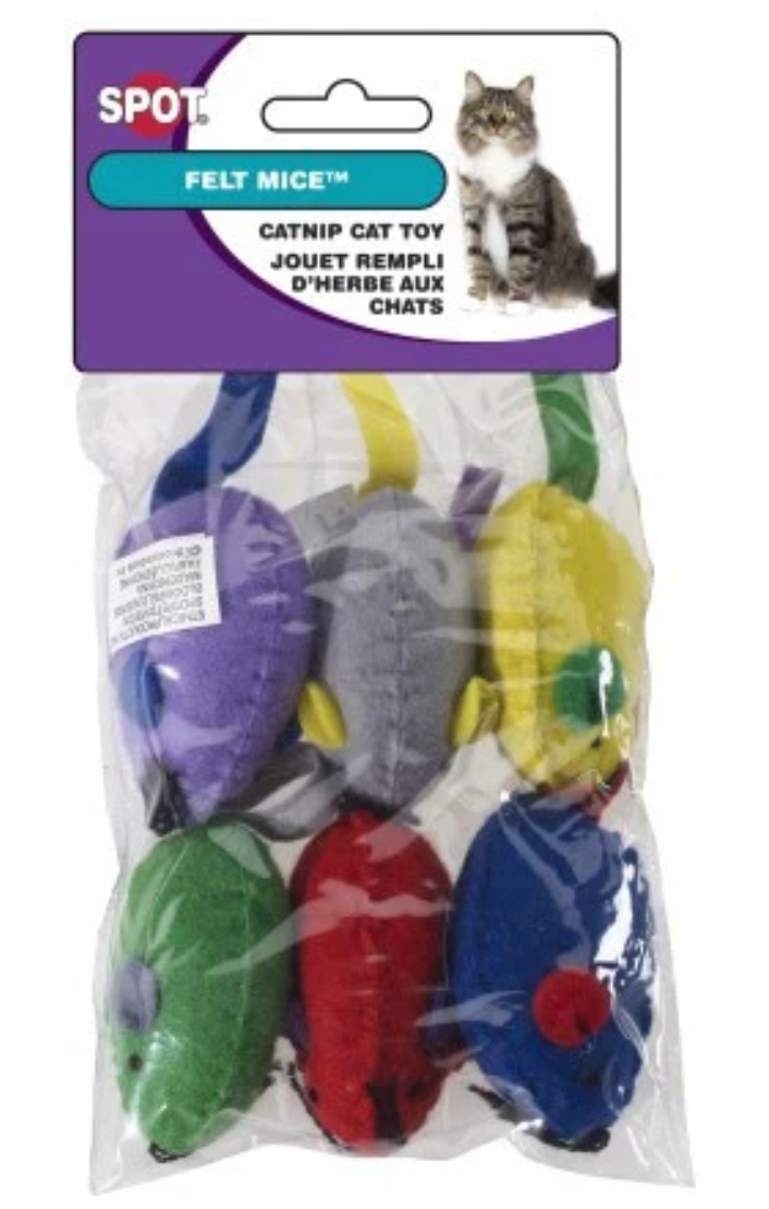 SPOT Felt Mice Cat Toy (6 pack)