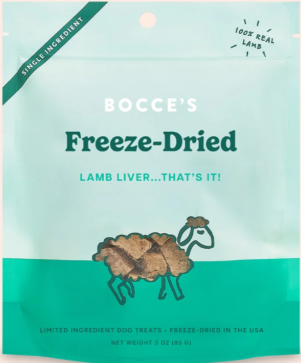 Bocce's Bakery Freeze Dried Lamb Liver Dog Treat (3oz)