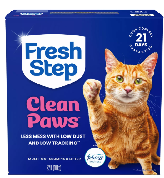 Fresh Step Clean Paws Scented Febreze Multi-Cat Clumping Litter (22lb)