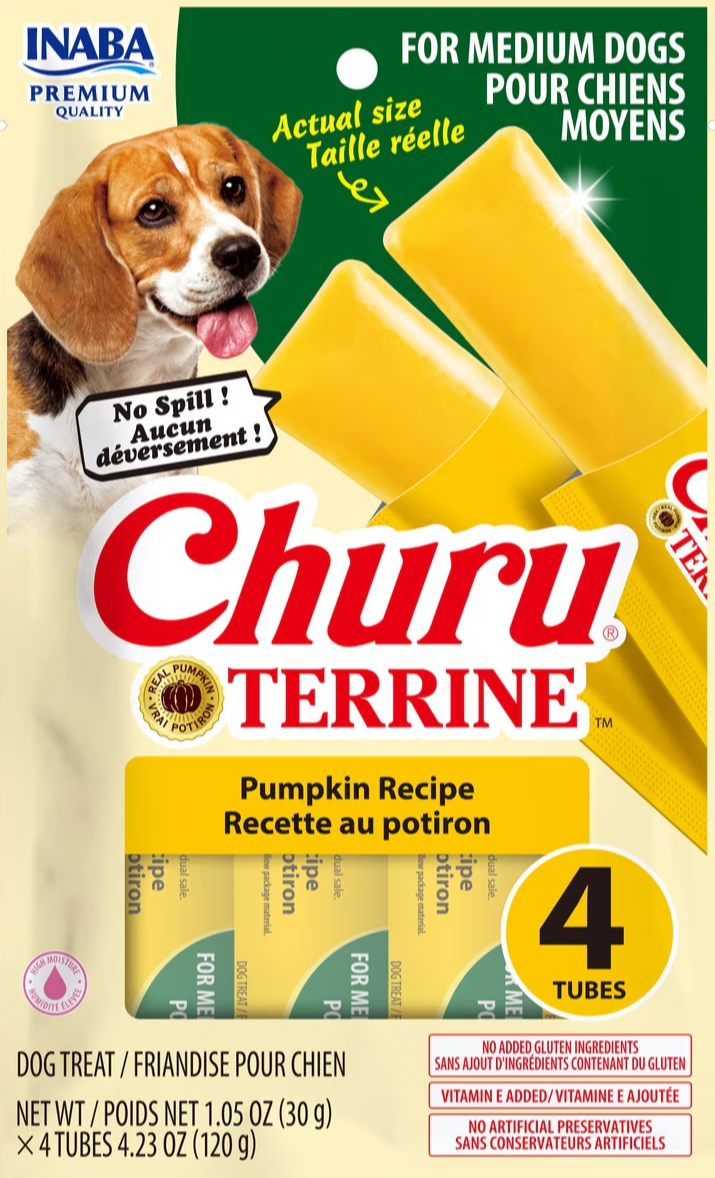 Inaba Churu Terrine Pumpkin Recipe Dog Treats (Medium - 4 pack)