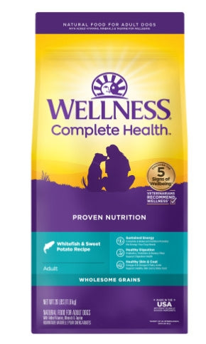 Wellness Complete Health Adult Whitefish & Sweet Potato Dry Dog Food (5lb Bag)