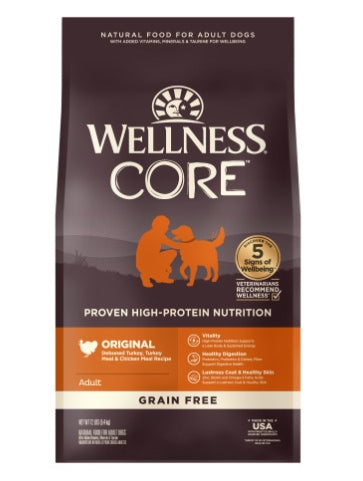 Wellness Core Grain Free Original Deboned Turkey, Turkey Meal & Chicken Meal Recipe Dry Dog Food (4lb Bag)