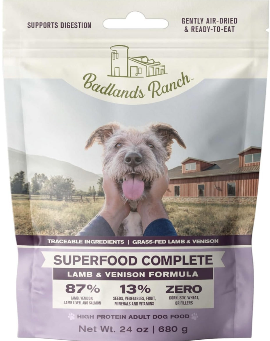 Ранчо Badlands D Высушенное воздух суперпродукт Полный ягненка/оленина 24 унции