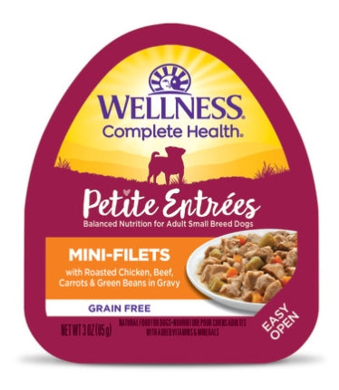 Wellness Dog Petite Entrées Mini Filets Chicken, Beef, Carrots & Green Beans in Gravy 3oz