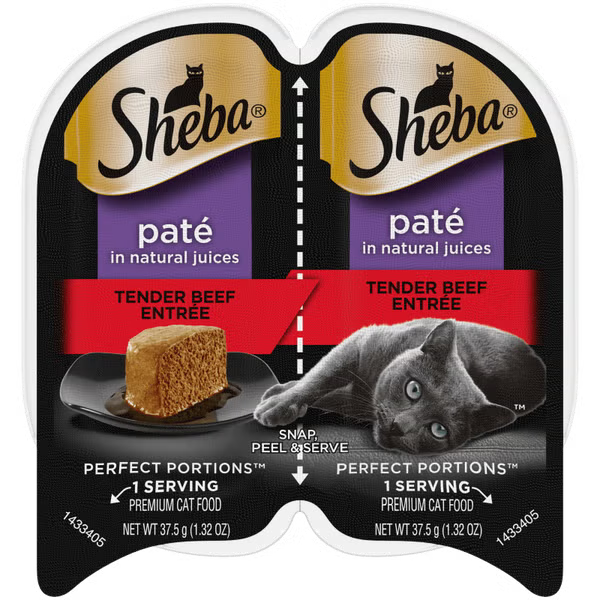Sheba Cat Wet Food Perfect Portions Premium Paté Beef Entree 2.65oz