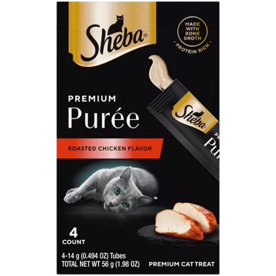 Sheba Puree Roasted Chicken Flavor Cat Treats (4 count)
