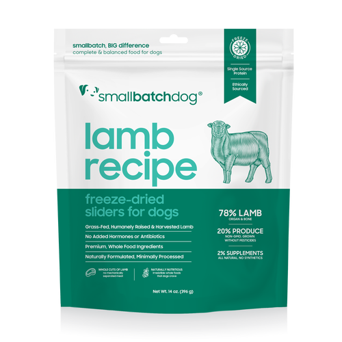 Nourriture pour chiens lyophilisée SmallBatch LambBatch Sliders