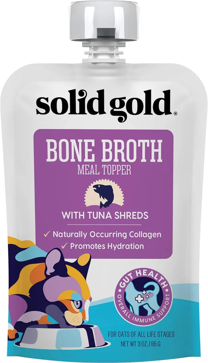 Solid Gold Cat Bone Broth Meal Topper Tuna Shreds 3oz