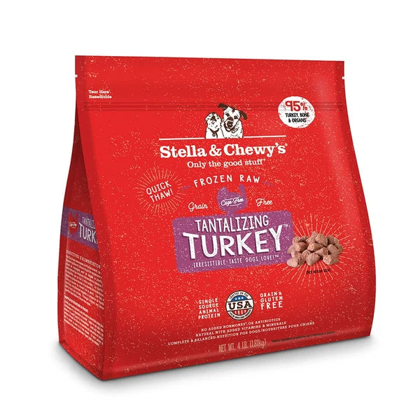 Stella & Chewy's Frozen Raw Dinner Morsels Tantalizing Turkey Dog Food (4lb)