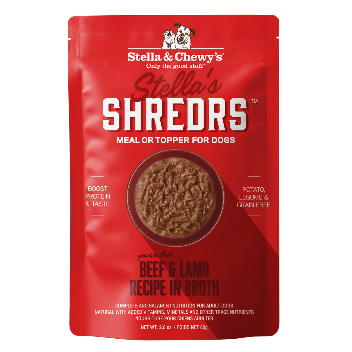 Stella & Chewy's Dog Wet Food Stella's Shredrs Beef/Lamb in Broth 2.8oz
