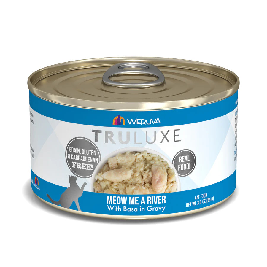Weruva truluxe meow me a Basa נהר באוכל חתול רטוב רוטב 3oz