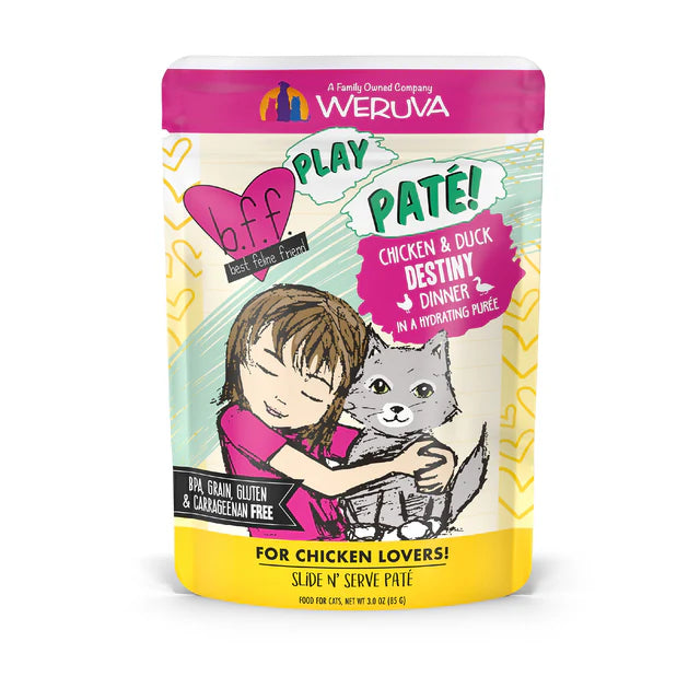 Weruva Cat Food Pouch B.F.F. Play Pate Chicken & Duck Destiny 3oz