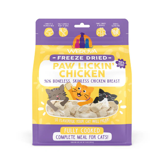 Weruva Freeze-Dried Paw Lickin' Chicken Cooked Cat Food (7oz bag)
