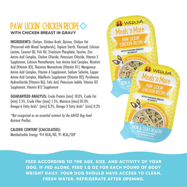 Weruva Dog Meals 'n More Paw Lickin' Chicken in Gravy 3oz
