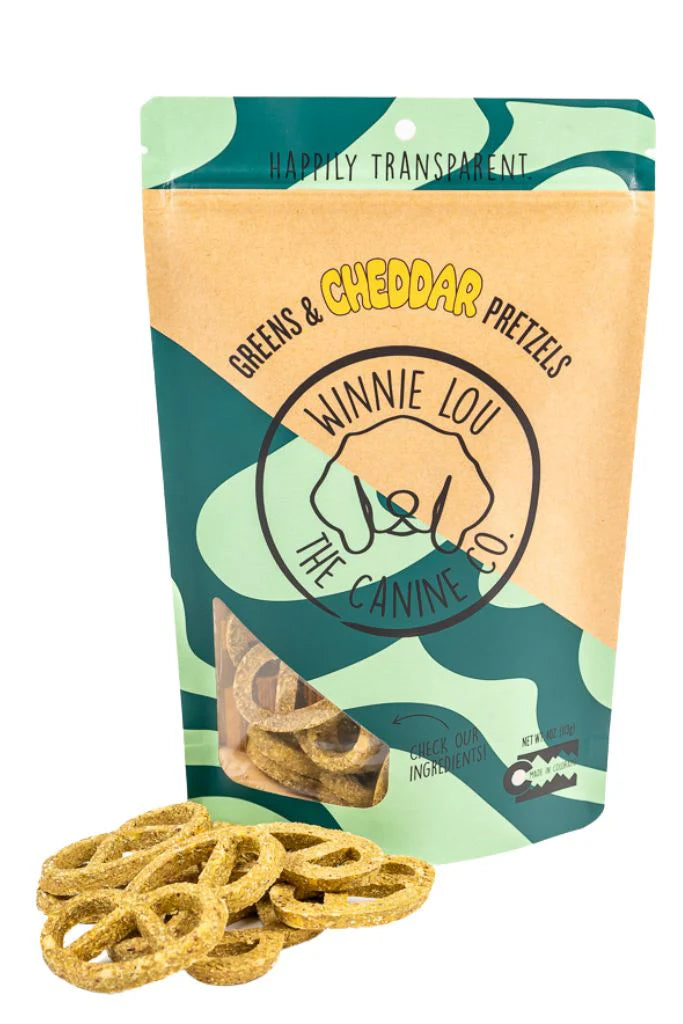 Pretzels con queso cheddar y verduras para perros Winnie Lou