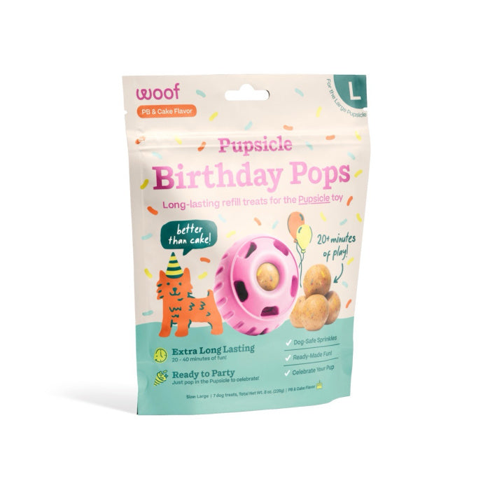 Woof Birthday Pops Dog Treats (Large - 7 pack, 8oz)