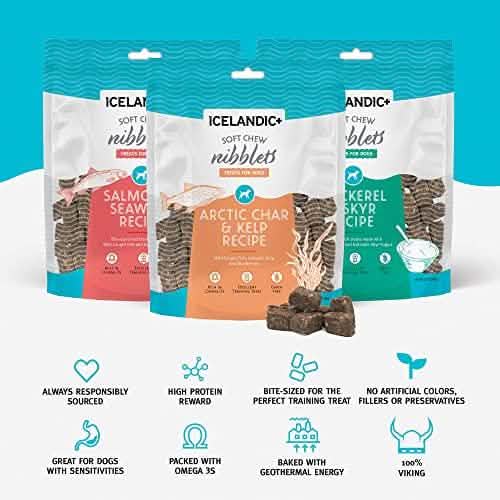 Icelandic+ Nibbles Salmon & Seaweed Flavor 2.25oz - Premium Cat Treats