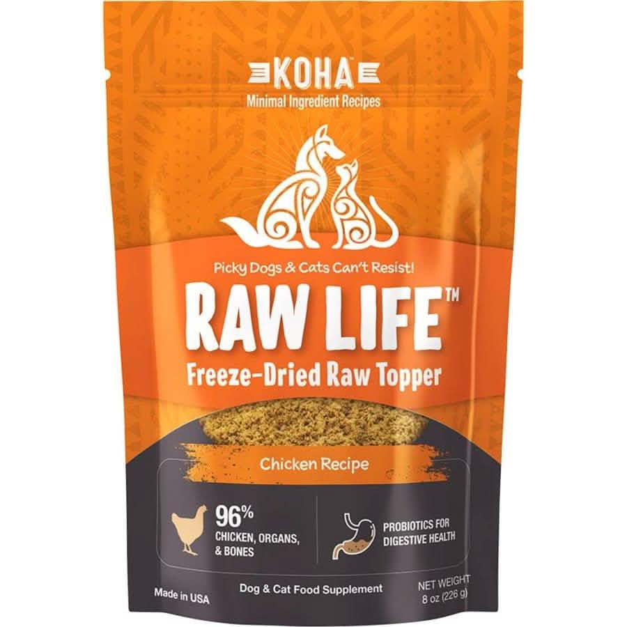 Koha Dog & Cat Food Topper Raw Life Freeze-Dried Raw Topper Chicken Recipe