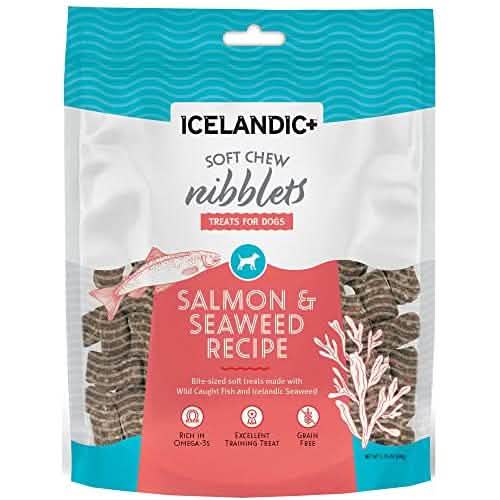 Icelandic+ Nibbles Salmon & Seaweed Flavor 2.25oz - Premium Cat Treats