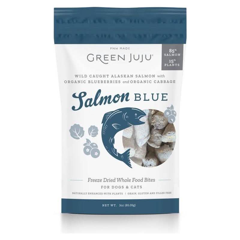 Green Juju Dog & Cat Food Topper Freeze-Dried Salmon Blue
