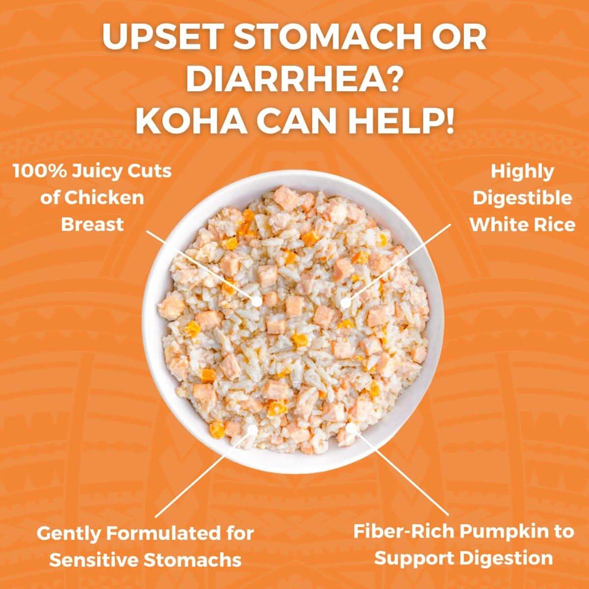 Koha Cooked Shelf Stable Dog Food Limited Ingredient Bland Diet Chicken & White Rice with Pumpkin