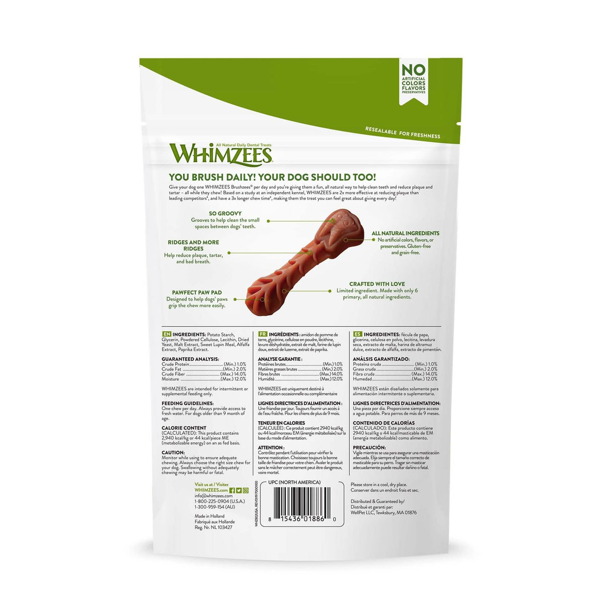 Whimzees Small Dog Chew 7oz Pack - Grain Free