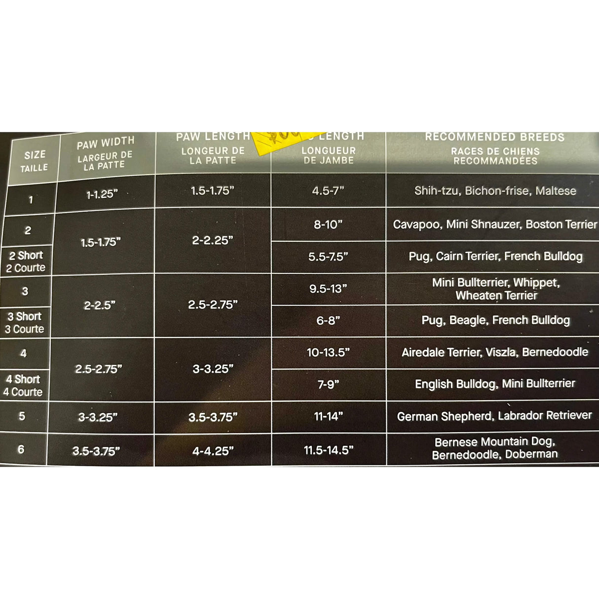 Canada Pooch Suspender Boots Black Short Size 3