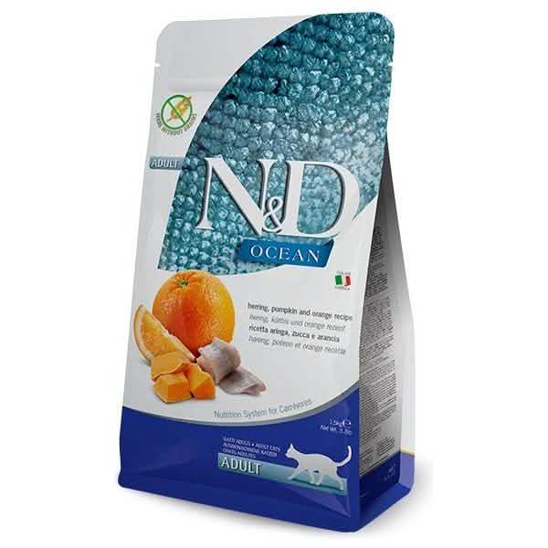 Farmina Dry Cat Food N&D Ocean Herring, Pumpkin & Orange