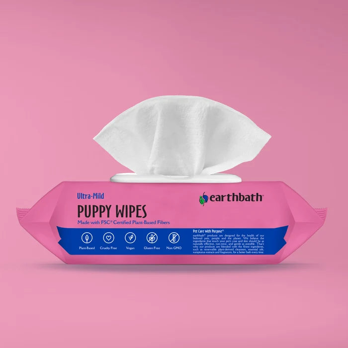 earthbath Ultra-Mild Puppy Wipes Wild Cherry