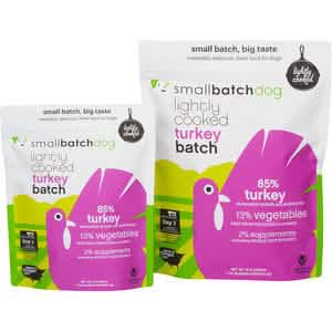 SmallBatch Lightly Cooked Frozen Dog Food TurkeyBatch Sliders