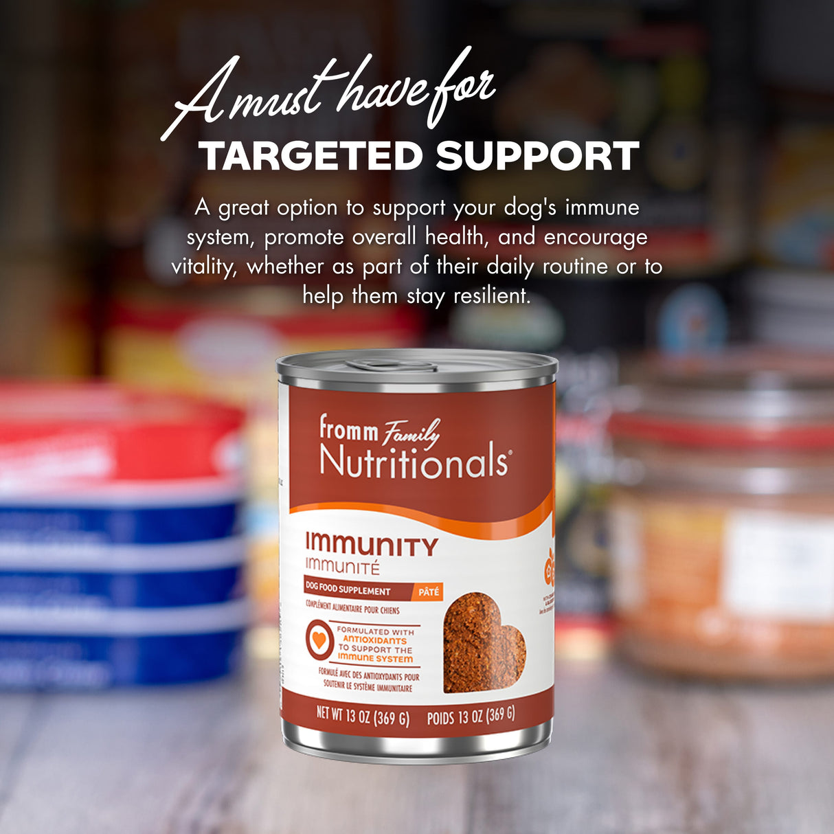 Fromm Nutritionals Wet Dog Food Immunity Supplement Pate 13oz