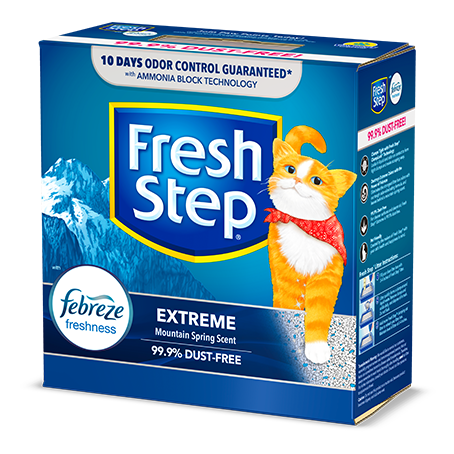 Комкующийся наполнитель для кошачьего туалета Fresh Step с экстремальным ароматом весенних гор