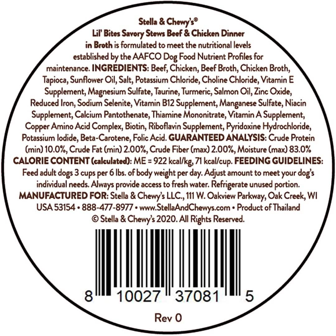 Stella & Chewy's Lil' Bites Savory Stews Beef & Chicken Dinner in Broth