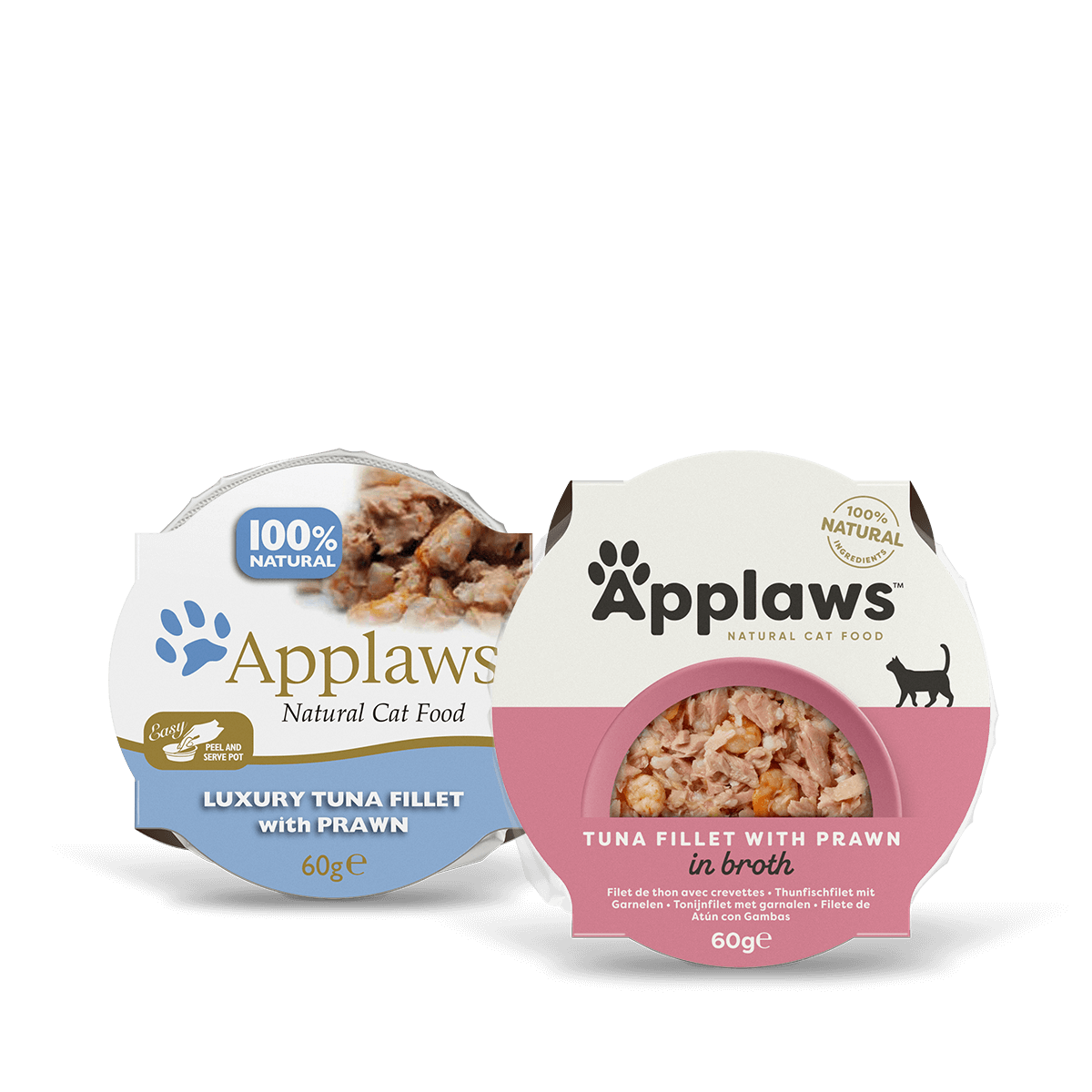 طبق القطط Applaws بالتونة/الروبيان 2.12 أونصة