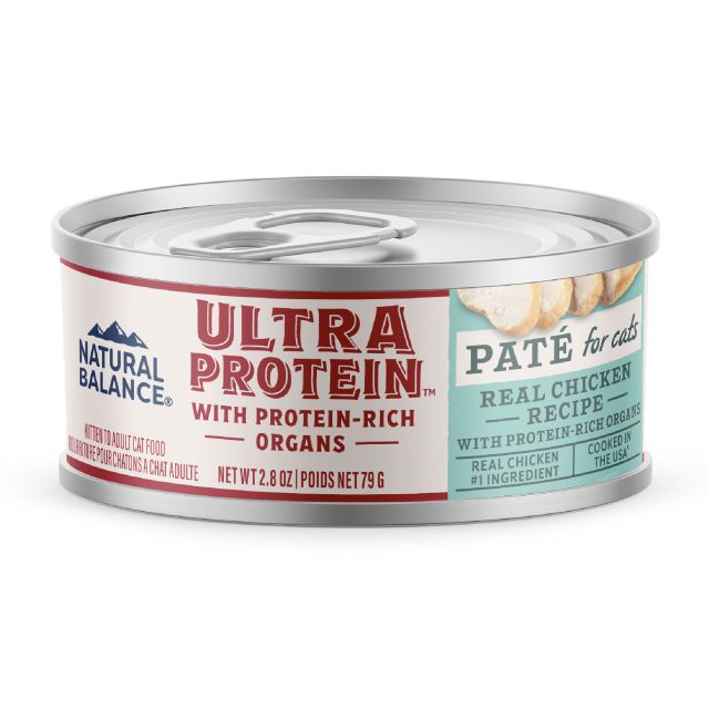 Natural Balance Wet Cat Food Ultra Protein Real Chicken with Protein-Rich Organs Pate Recipe 2.8oz