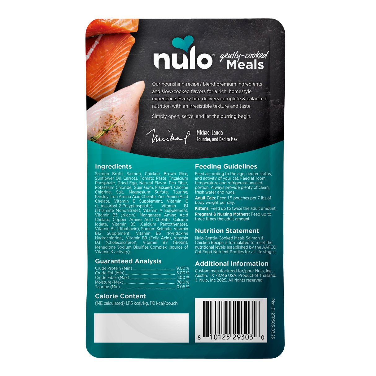 Nulo Cat Pouch Gently Cooked Salmon & Chicken 3.5oz