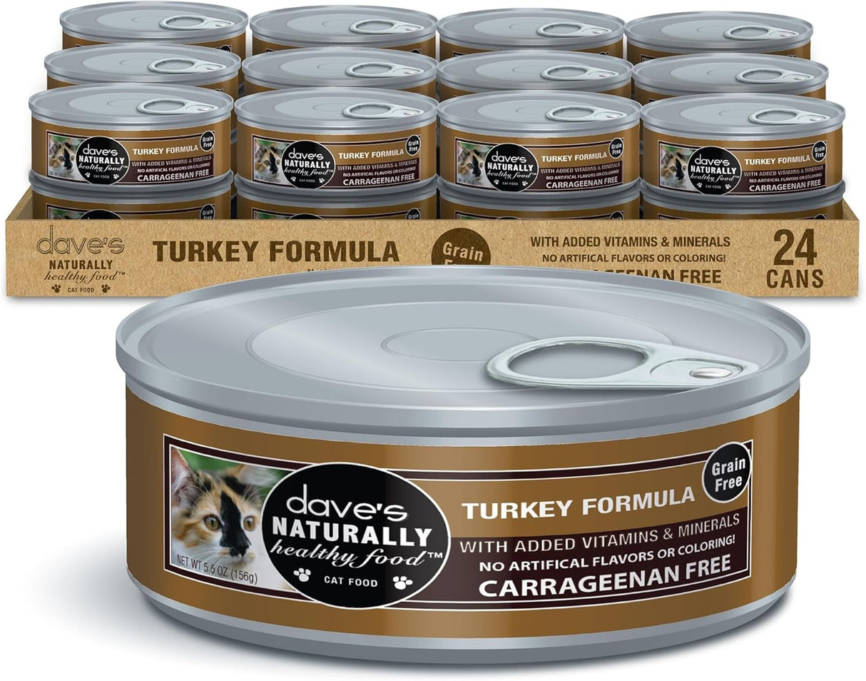Dave's Pet Food Wet Cat Food Turkey Formula 5.5oz (1 Can)