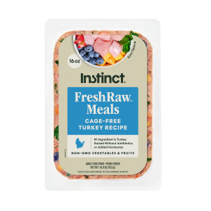 Instinct Frozen Raw Dog Food FreshRaw Meals Cage-Free Turkey Recipe 16oz