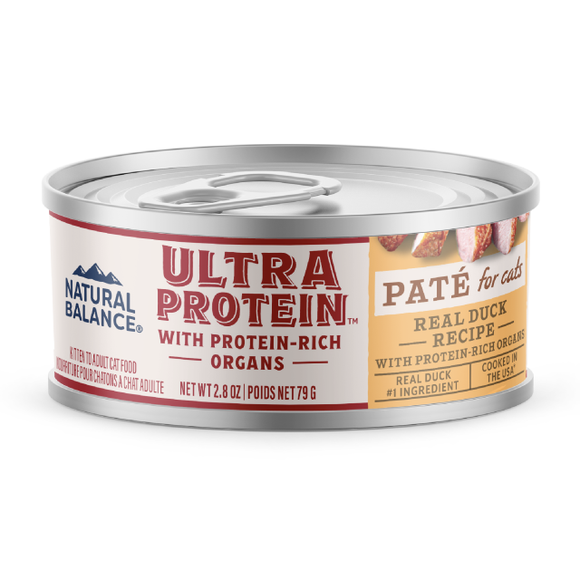 Natural Balance Wet Cat Food Ultra Protein Real Duck with Protein-Rich Organs Pate Recipe 2.8oz