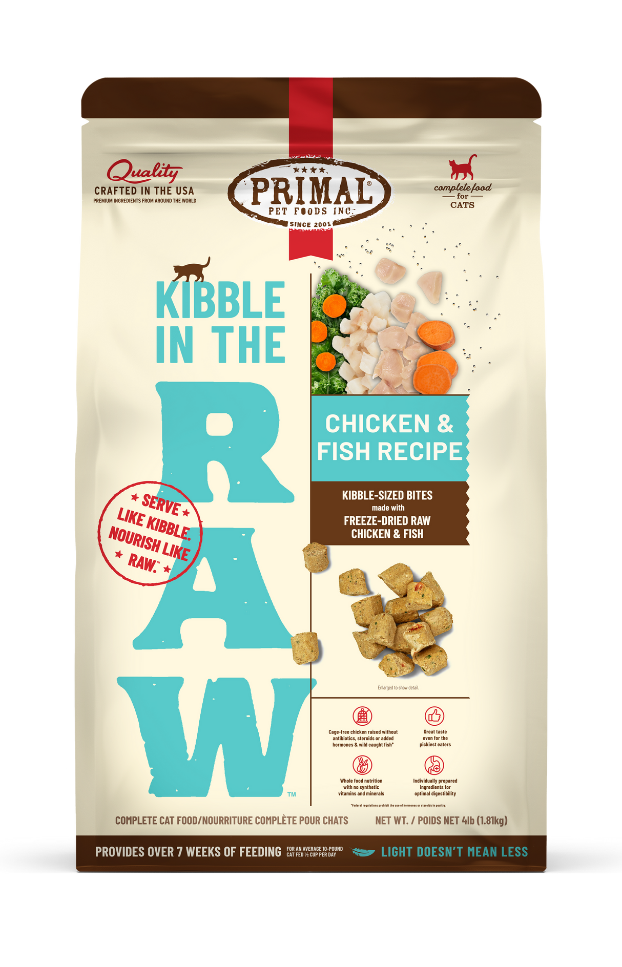 Primal Freeze Dried Cat Food Kibble in the Raw Chicken and Fish Recipe 1.5lb