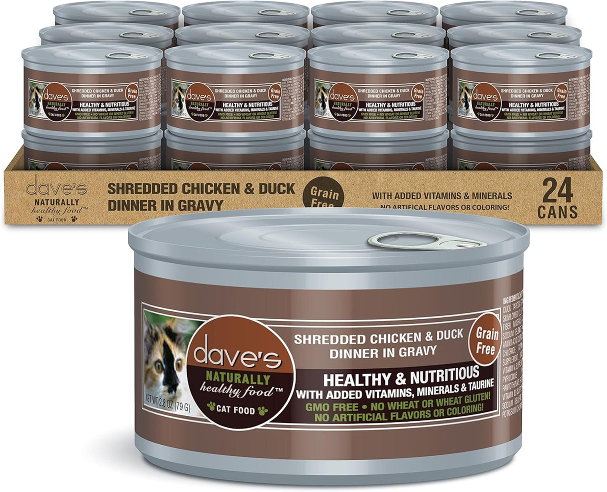 Dave's Cat Wet Food Shredded Chicken & Duck 2.8oz