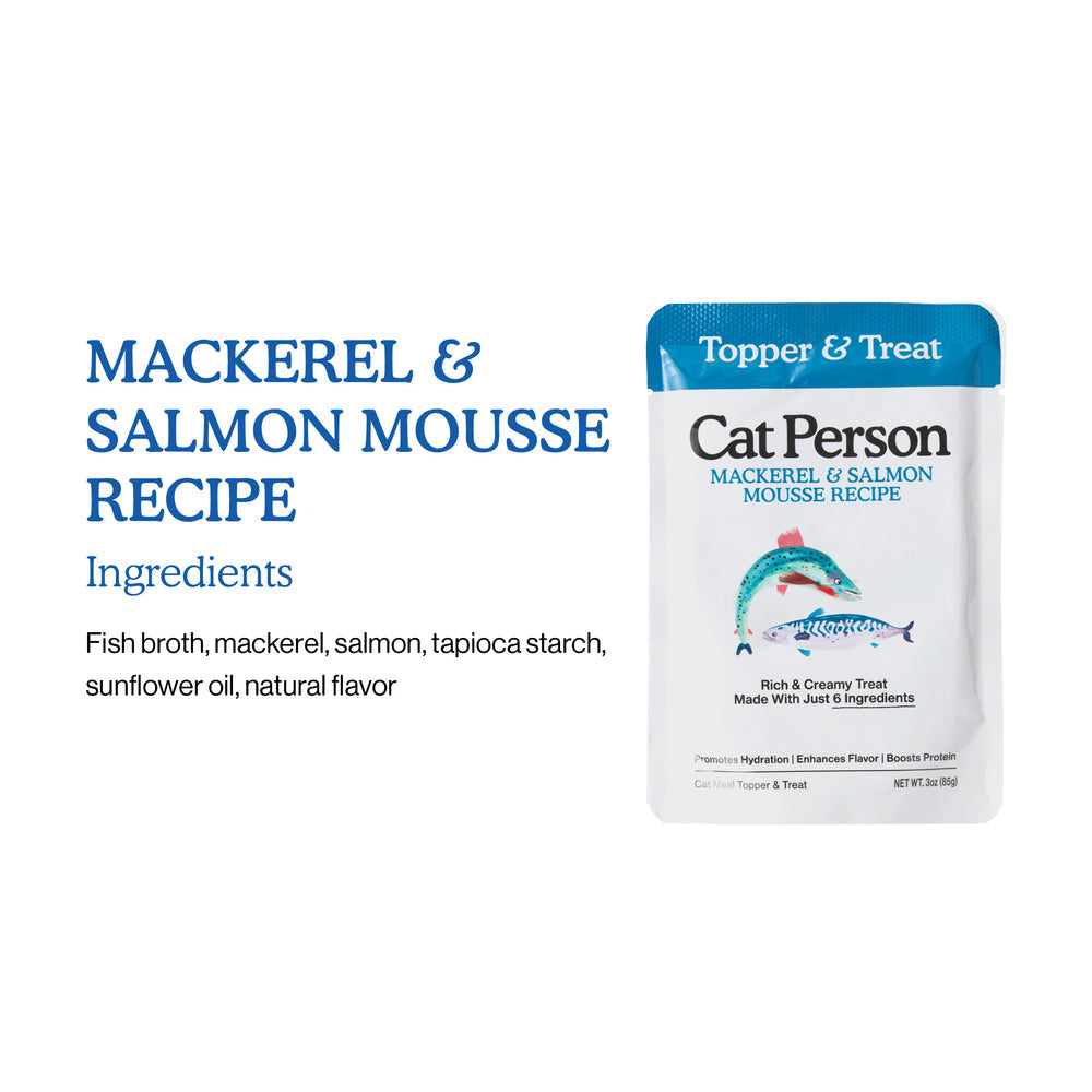 Cat Person Cat Wet Food Pouch Mousse Mackerel/Salmon 3oz