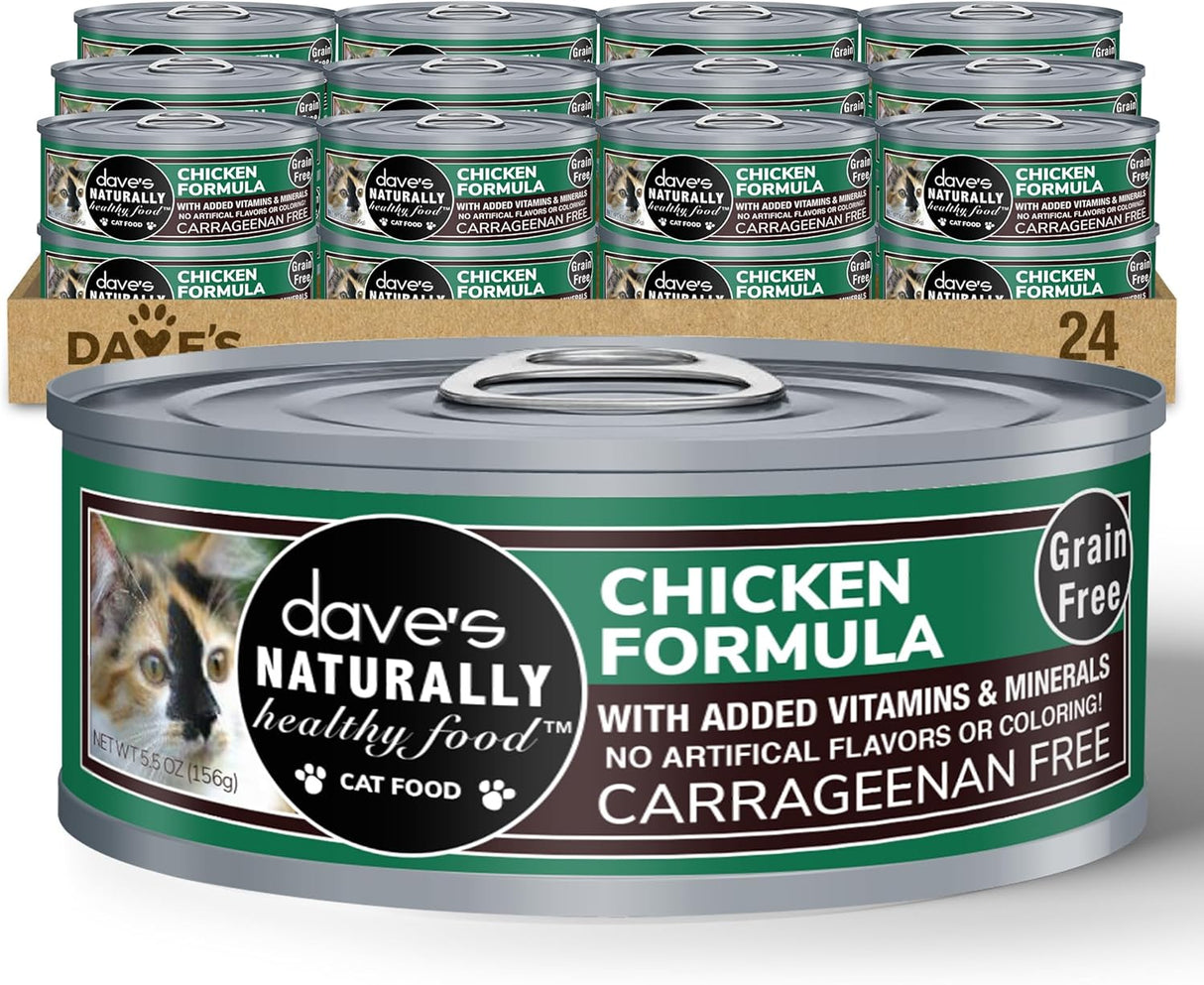 Dave's Pet Food Wet Cat Food Chicken Formula 5.5oz (1 Can)