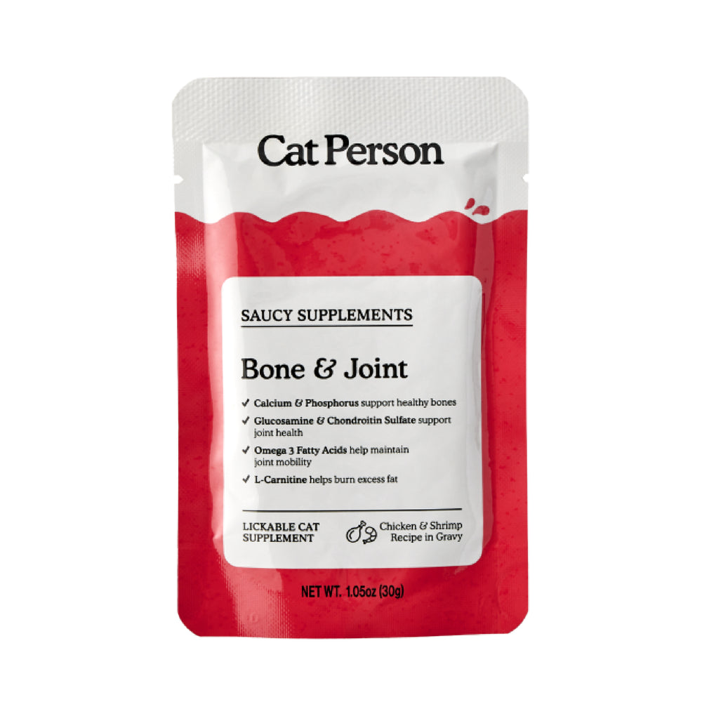 Cat Person Wet Cat Food Supplement Pouch Bone and Joint Support Chicken and Shrimp 1.05oz