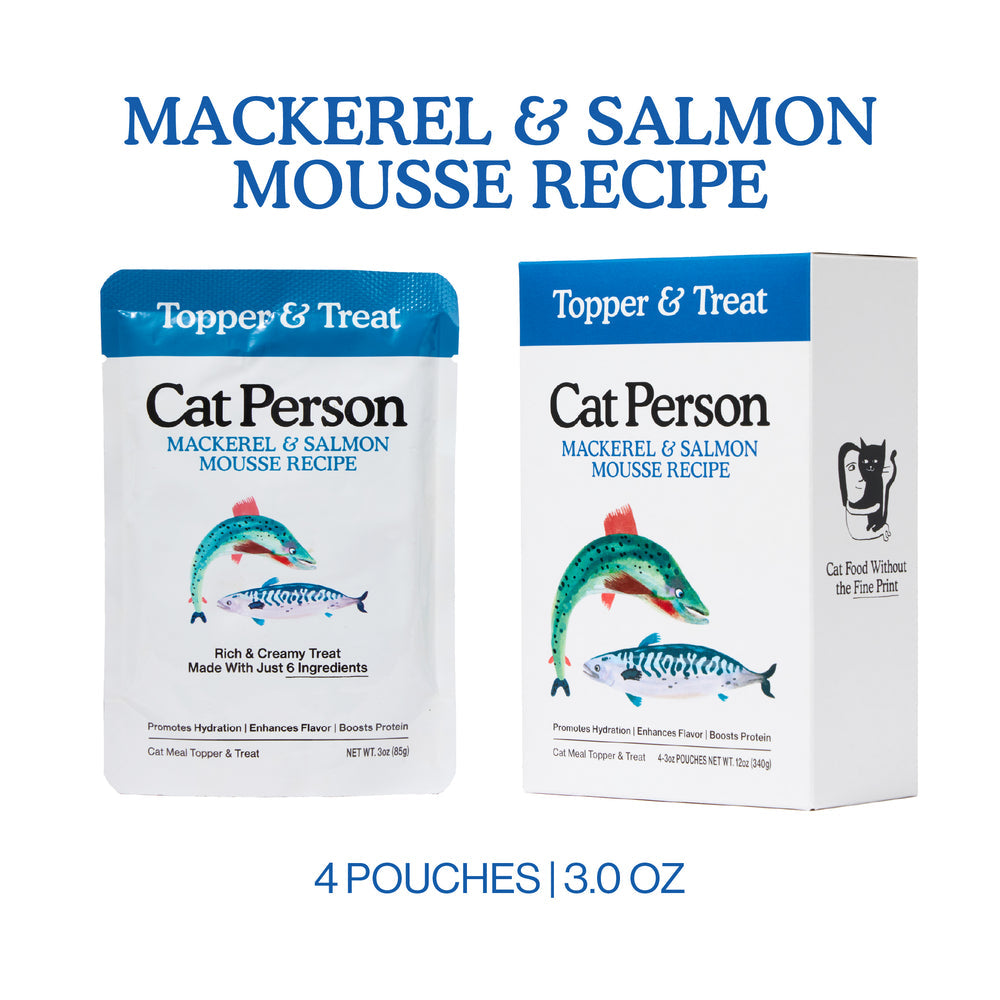 Cat Person Cat Wet Food Pouch Mousse Mackerel/Salmon 3oz